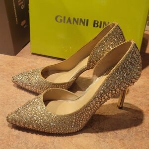 Gianni Bini Mairah Sparkling Gold Heels Size 8.5